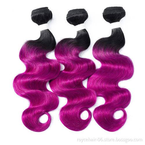 Unprocessed Peruvian Hair Cuticle Aligned Human Hair Bundles with Lace Closure Body Wave  OT colors Hair  T1b Green Color